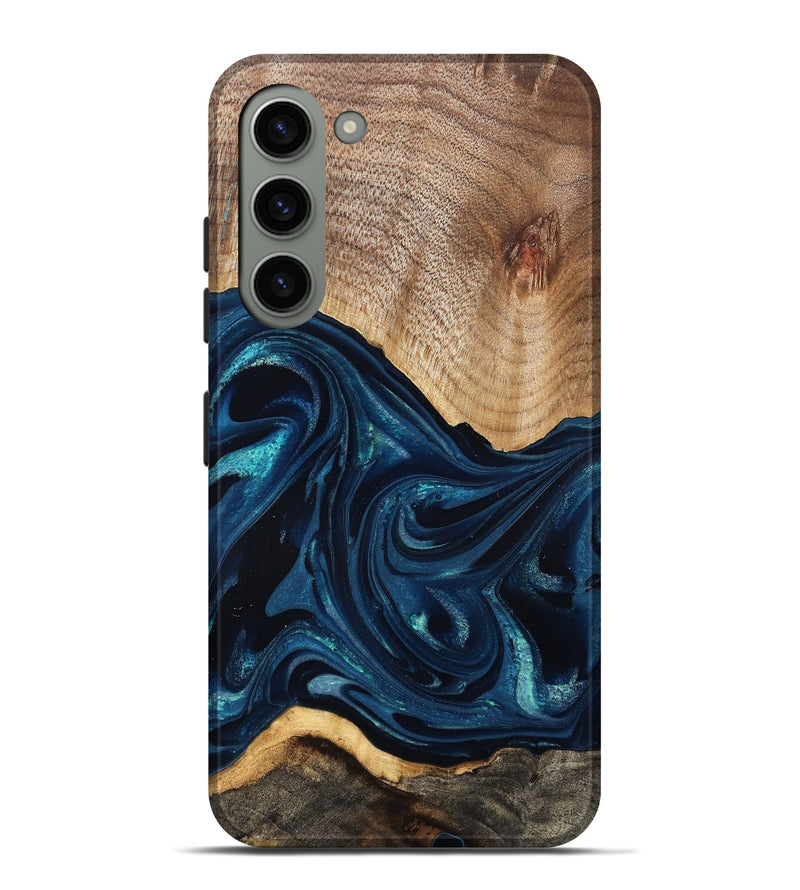 Galaxy S23 Plus Wood Live Edge Phone Case - Ivan (Blue, 825124)