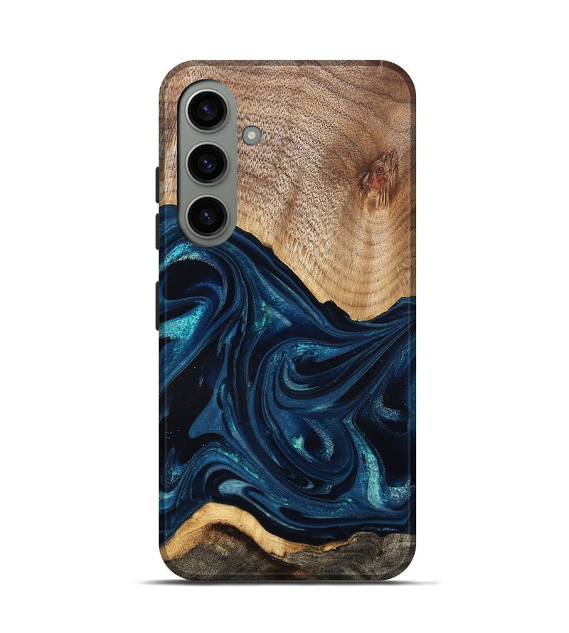Galaxy S24 Wood Live Edge Phone Case - Ivan (Blue, 825124)