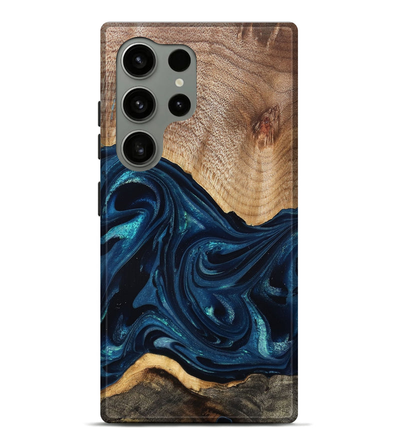 Galaxy S24 Ultra Wood Live Edge Phone Case - Ivan (Blue, 825124)