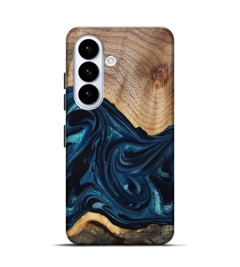 Galaxy S26 Wood Live Edge Phone Case - Ivan (Blue, 825124)