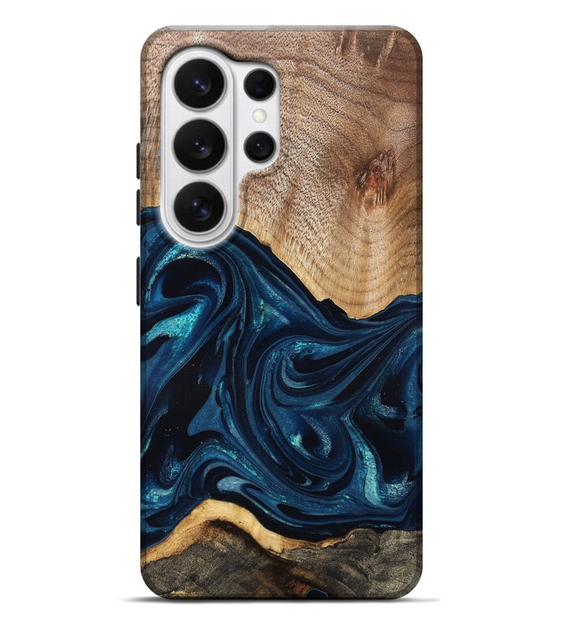 Galaxy S26 Ultra Wood Live Edge Phone Case - Ivan (Blue, 825124)