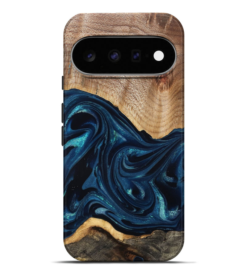 Pixel 11 Pro XL Wood Live Edge Phone Case - Ivan (Blue, 825124)