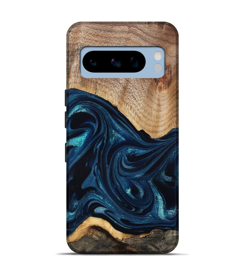 Pixel 8 Pro Wood Live Edge Phone Case - Ivan (Blue, 825124)