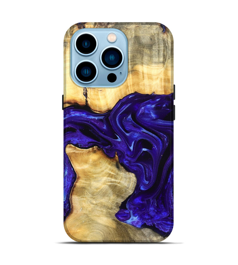 iPhone 14 Pro Wood Live Edge Phone Case - Rosetta (Purple, 825125)