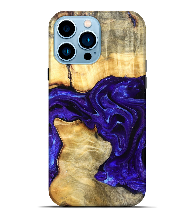 iPhone 14 Pro Max Wood Live Edge Phone Case - Rosetta (Purple, 825125)