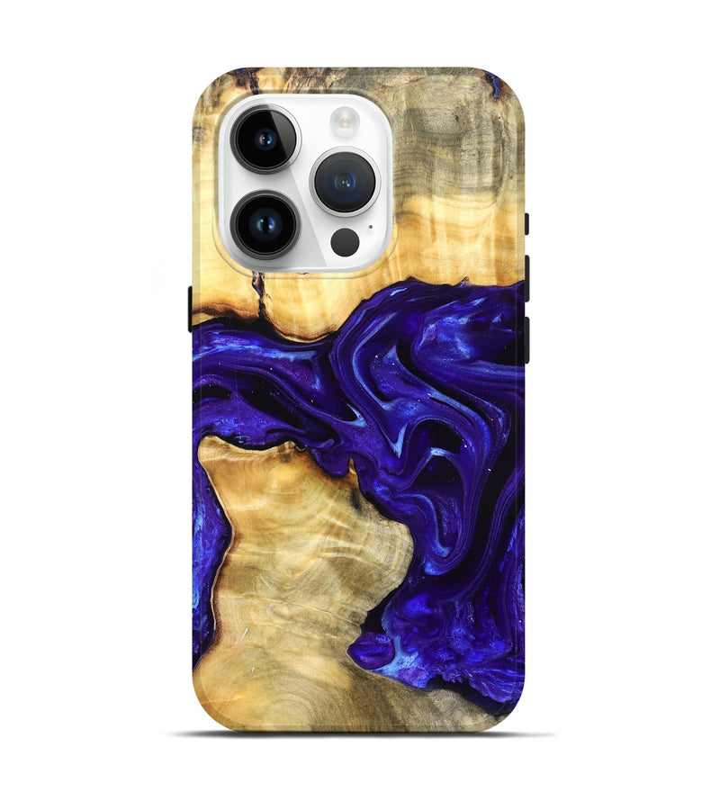 iPhone 15 Pro Wood Live Edge Phone Case - Rosetta (Purple, 825125)
