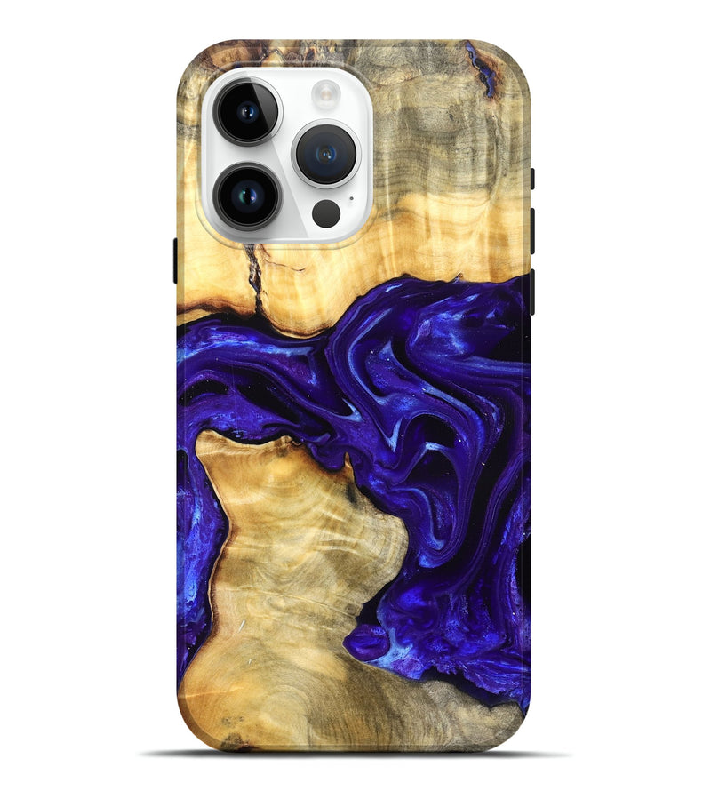 iPhone 15 Pro Max Wood Live Edge Phone Case - Rosetta (Purple, 825125)