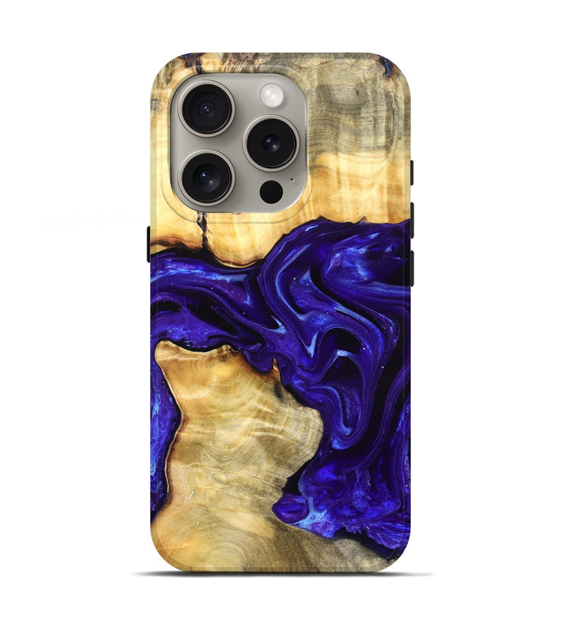 iPhone 16 Pro Wood Live Edge Phone Case - Rosetta (Purple, 825125)