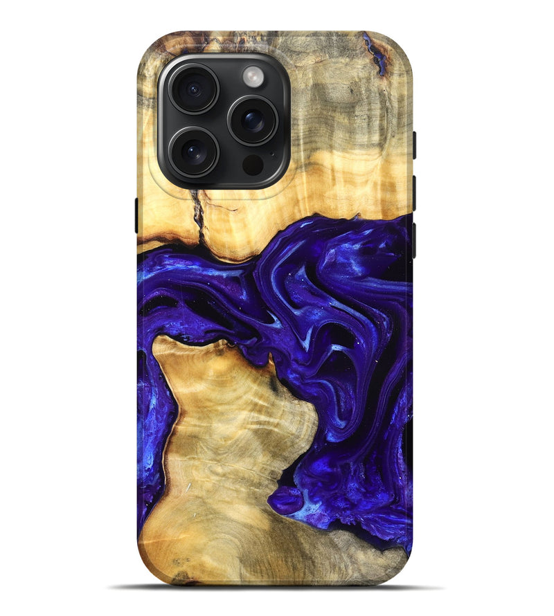 iPhone 16 Pro Max Wood Live Edge Phone Case - Rosetta (Purple, 825125)