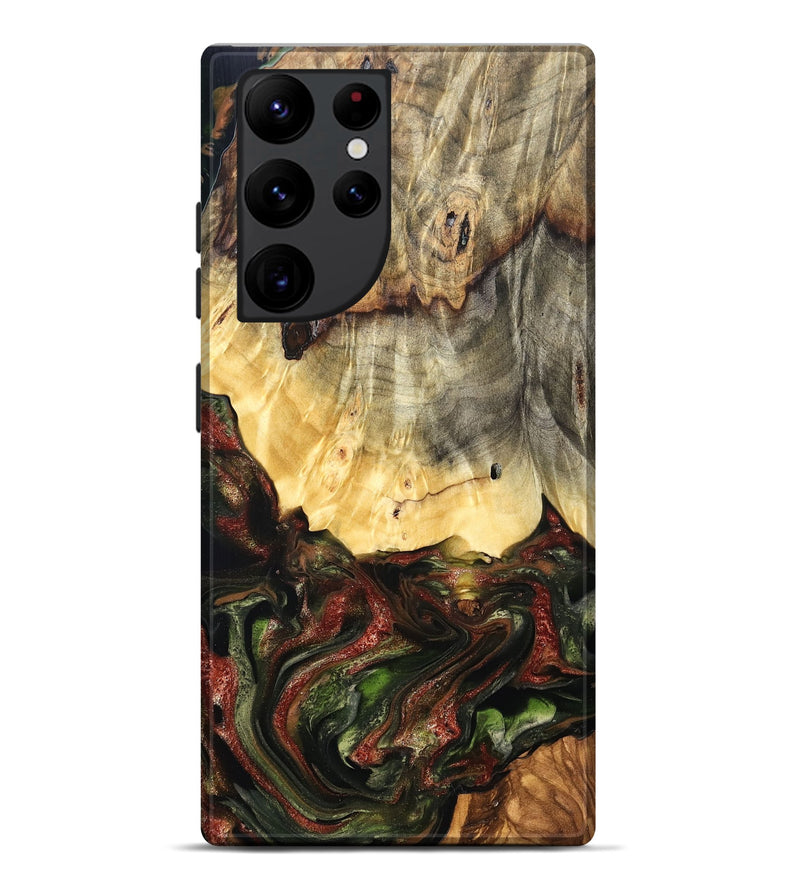 Galaxy S22 Ultra Wood Live Edge Phone Case - Thomas (Green, 825127)