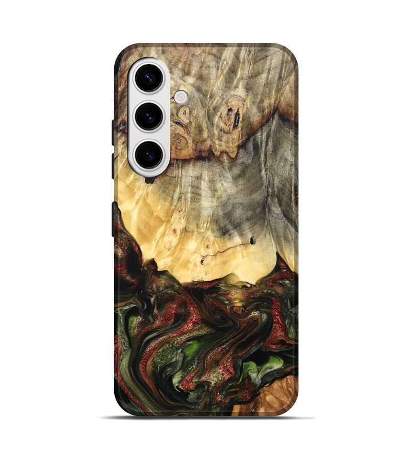 Galaxy S25 Wood Live Edge Phone Case - Thomas (Green, 825127)