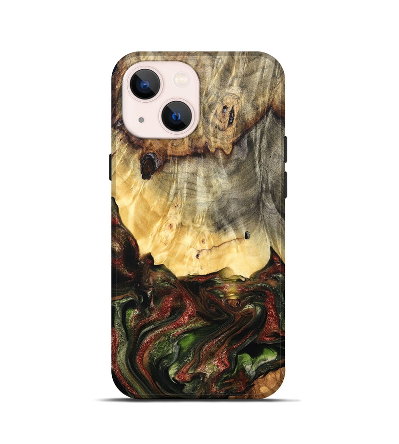 iPhone 13 mini Wood Live Edge Phone Case - Thomas (Green, 825127)