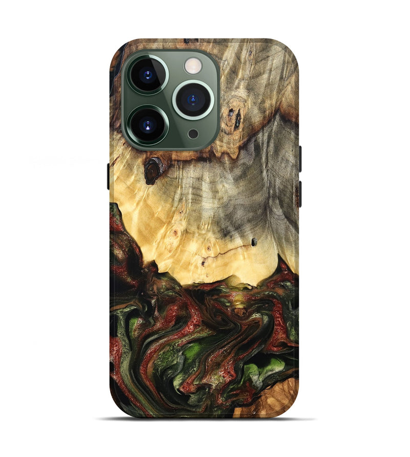 iPhone 13 Pro Wood Live Edge Phone Case - Thomas (Green, 825127)
