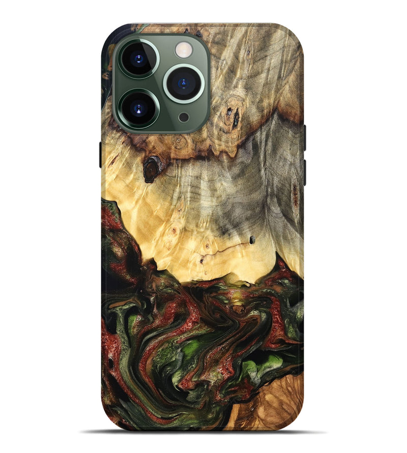iPhone 13 Pro Max Wood Live Edge Phone Case - Thomas (Green, 825127)