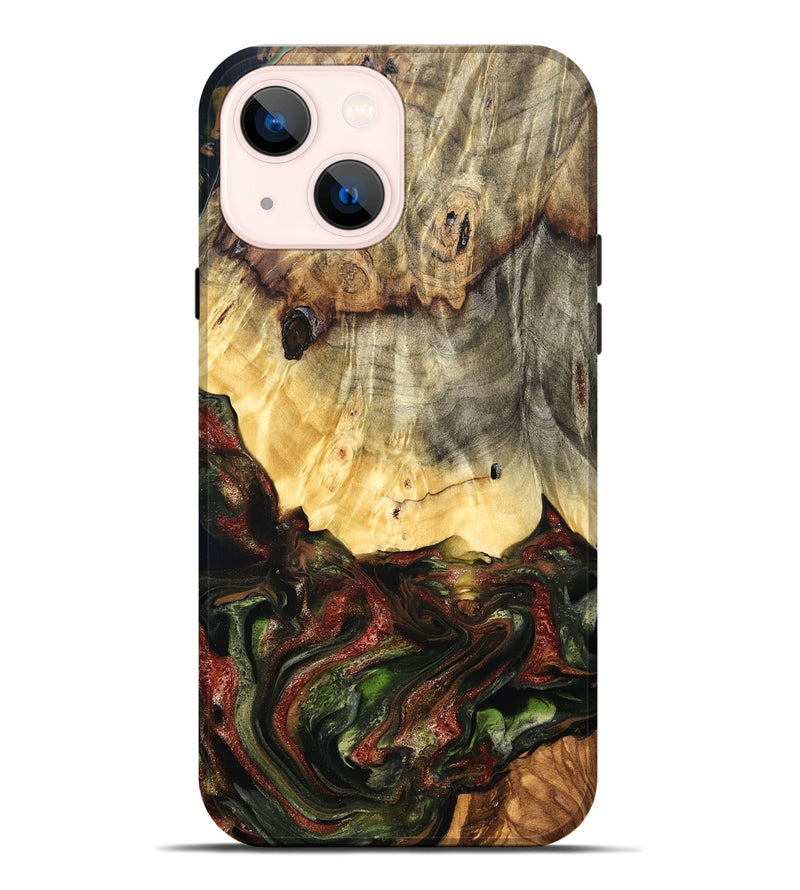 iPhone 14 Plus Wood Live Edge Phone Case - Thomas (Green, 825127)