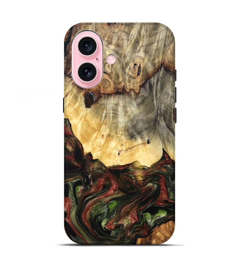 iPhone 17 Wood Live Edge Phone Case - Thomas (Green, 825127)
