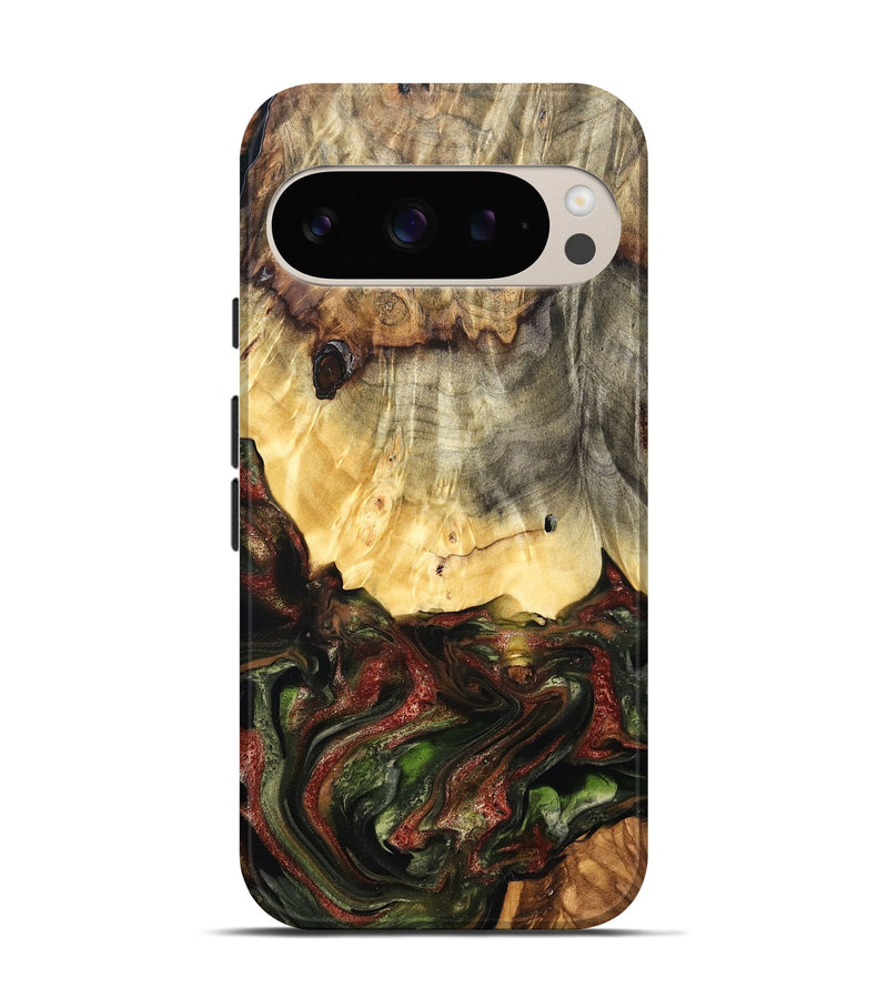 Pixel 9 Pro Wood Live Edge Phone Case - Thomas (Green, 825127)