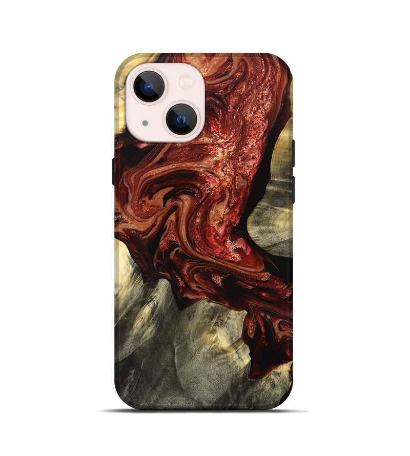 iPhone 13 mini Wood Live Edge Phone Case - Marcos (Red, 825129)