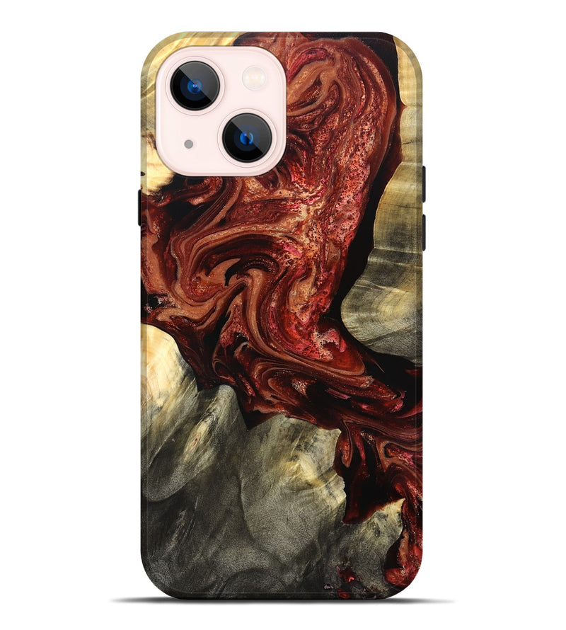 iPhone 14 Plus Wood Live Edge Phone Case - Marcos (Red, 825129)
