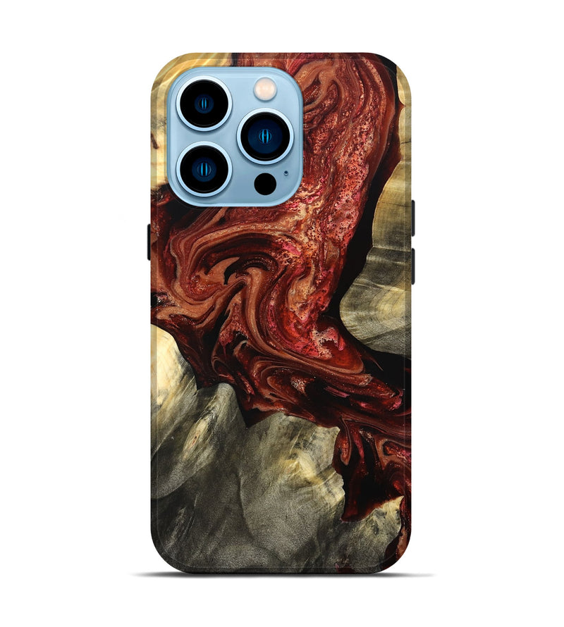 iPhone 14 Pro Wood Live Edge Phone Case - Marcos (Red, 825129)
