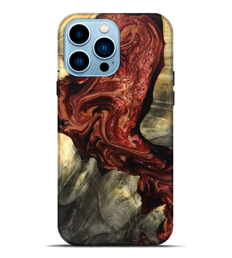 iPhone 14 Pro Max Wood Live Edge Phone Case - Marcos (Red, 825129)