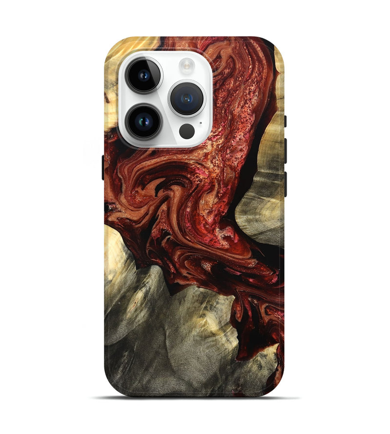 iPhone 15 Pro Wood Live Edge Phone Case - Marcos (Red, 825129)