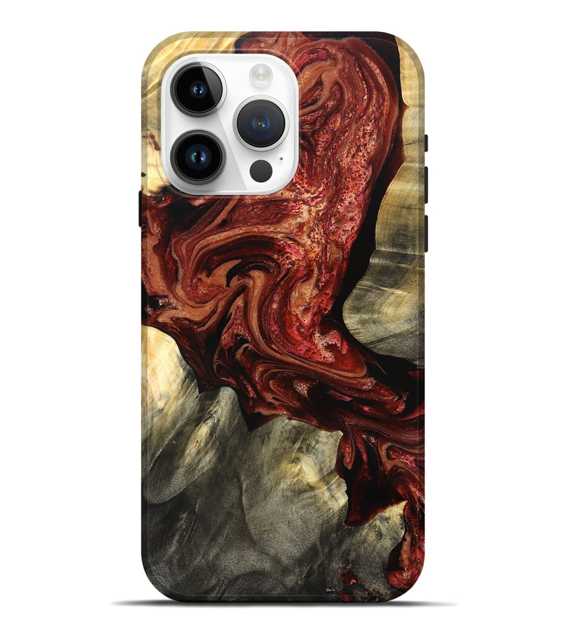 iPhone 15 Pro Max Wood Live Edge Phone Case - Marcos (Red, 825129)
