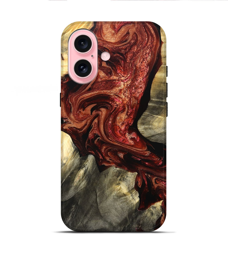 iPhone 16 Wood Live Edge Phone Case - Marcos (Red, 825129)