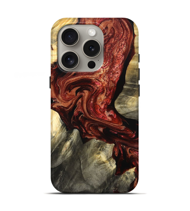 iPhone 16 Pro Wood Live Edge Phone Case - Marcos (Red, 825129)