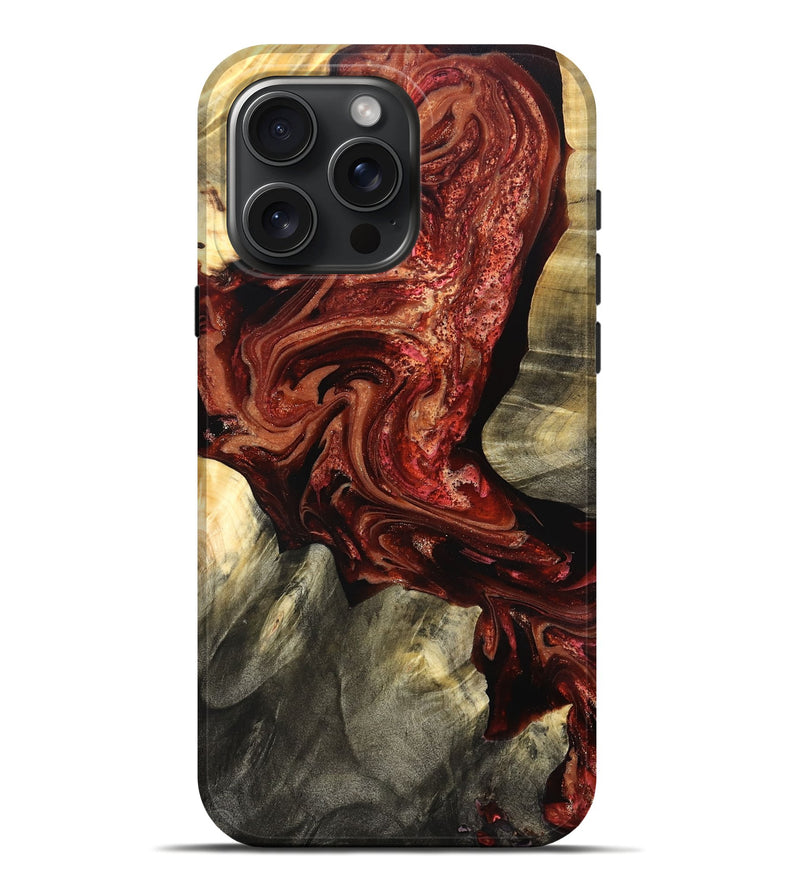 iPhone 16 Pro Max Wood Live Edge Phone Case - Marcos (Red, 825129)