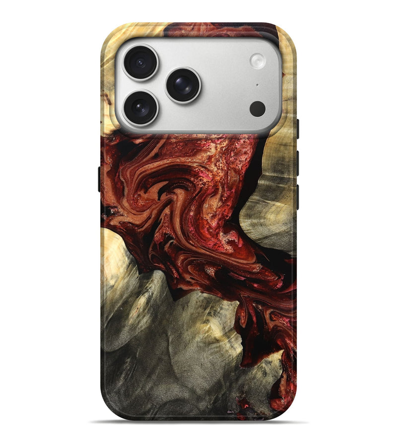 iPhone 17 Pro Max Wood Live Edge Phone Case - Marcos (Red, 825129)