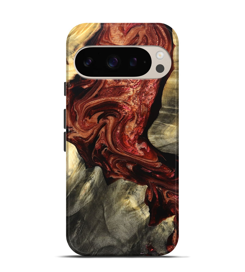 Pixel 9 Pro Wood Live Edge Phone Case - Marcos (Red, 825129)