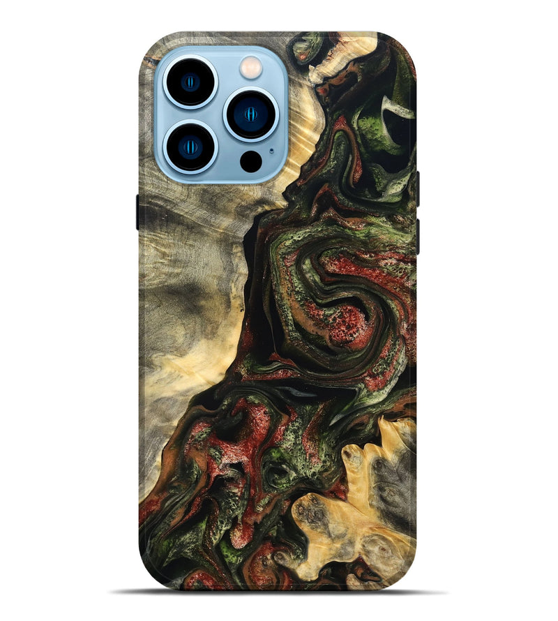 iPhone 14 Pro Max Wood Live Edge Phone Case - Rosario (Red, 825130)