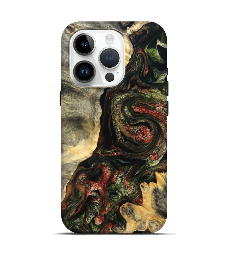 iPhone 15 Pro Wood Live Edge Phone Case - Rosario (Red, 825130)