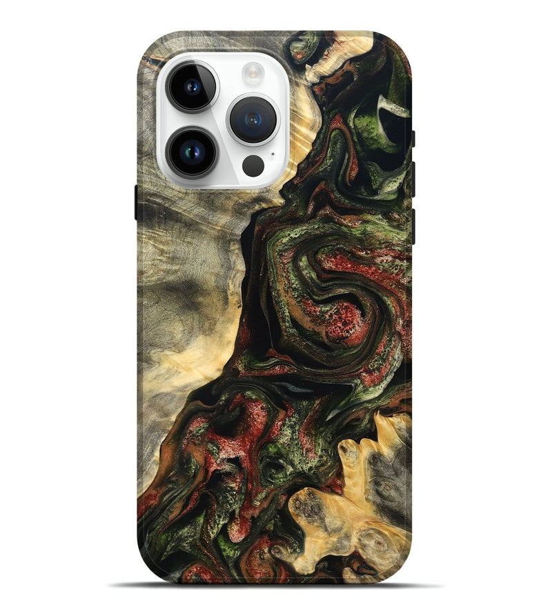iPhone 15 Pro Max Wood Live Edge Phone Case - Rosario (Red, 825130)