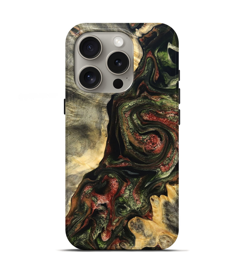 iPhone 16 Pro Wood Live Edge Phone Case - Rosario (Red, 825130)
