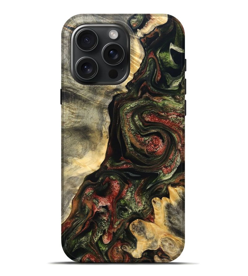 iPhone 16 Pro Max Wood Live Edge Phone Case - Rosario (Red, 825130)