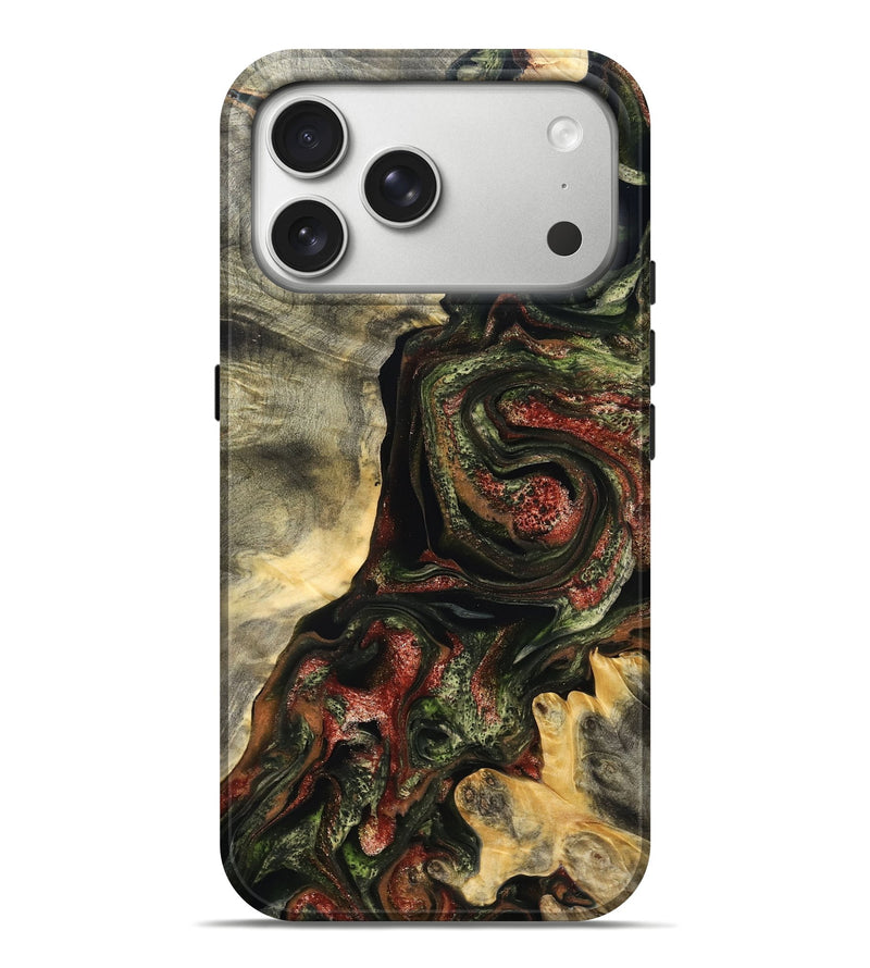 iPhone 17 Pro Max Wood Live Edge Phone Case - Rosario (Red, 825130)
