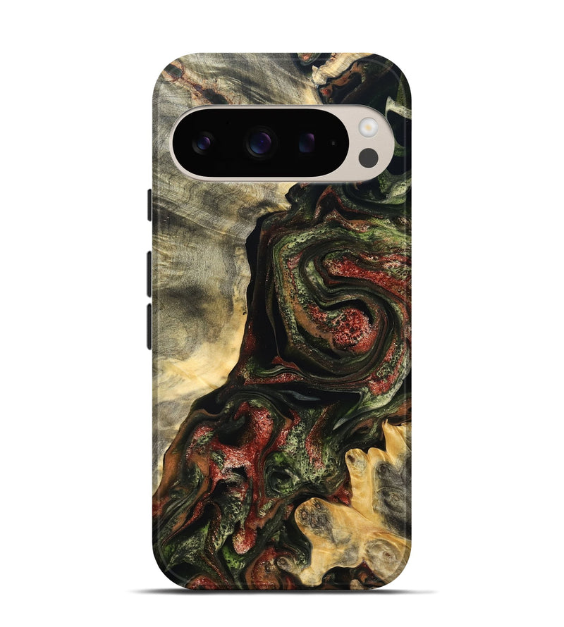 Pixel 9 Pro Wood Live Edge Phone Case - Rosario (Red, 825130)