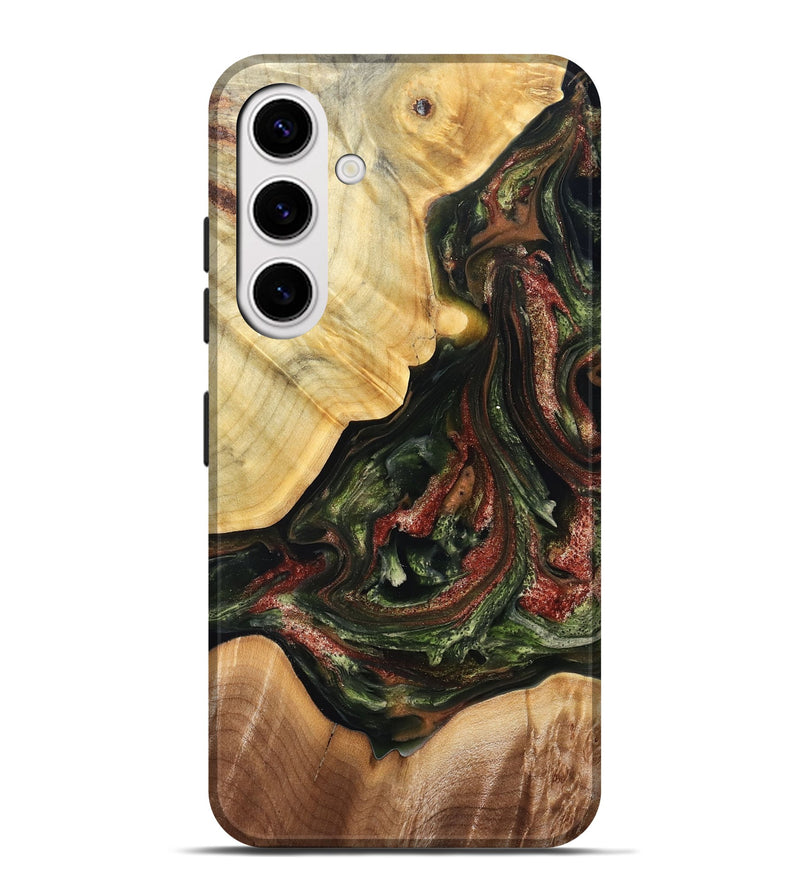 Galaxy S25 Plus Wood Live Edge Phone Case - Clemmie (Green, 825131)