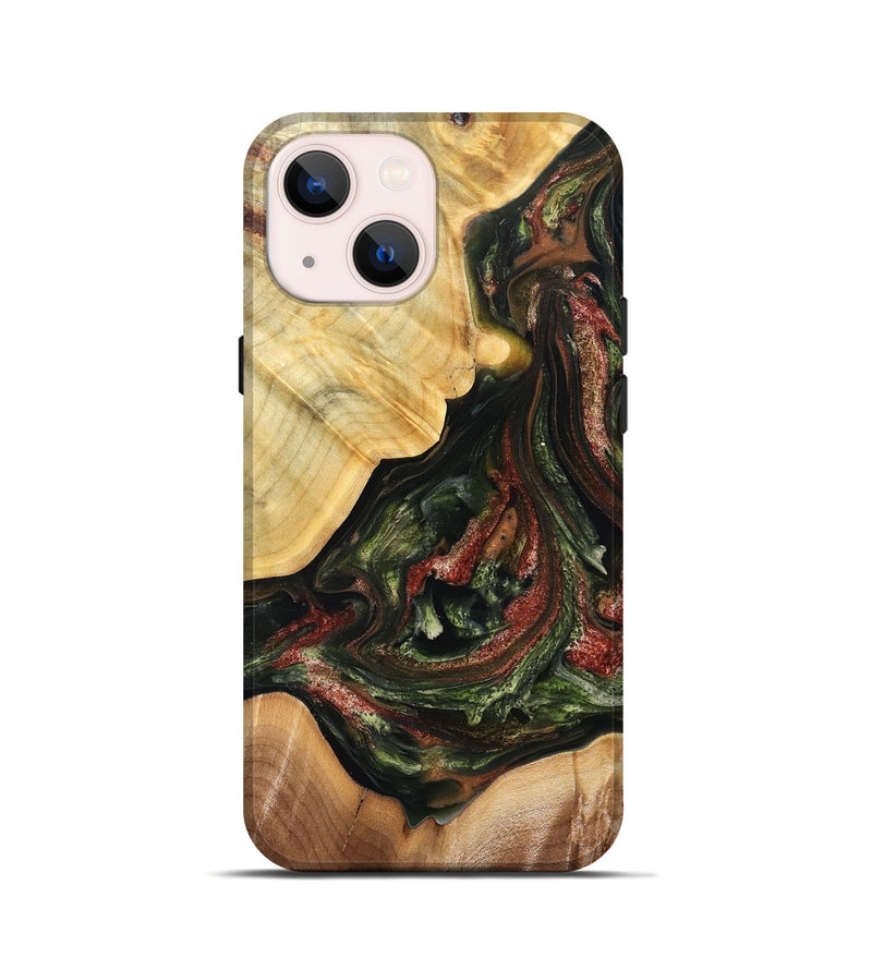 iPhone 13 mini Wood Live Edge Phone Case - Clemmie (Green, 825131)