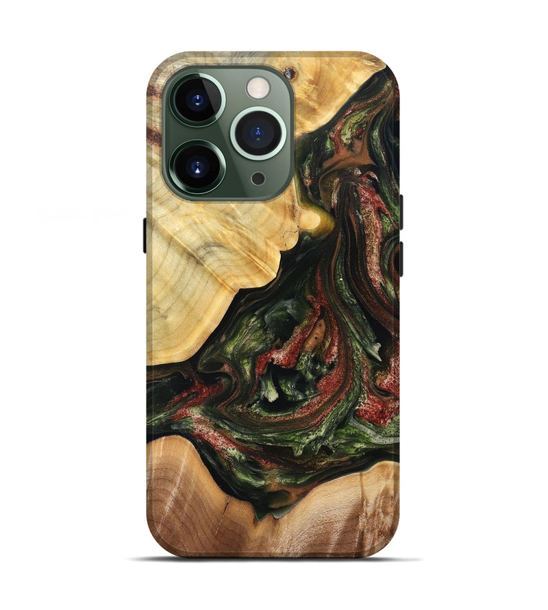 iPhone 13 Pro Wood Live Edge Phone Case - Clemmie (Green, 825131)