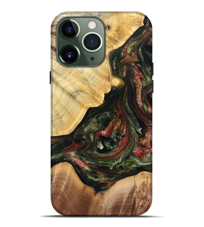 iPhone 13 Pro Max Wood Live Edge Phone Case - Clemmie (Green, 825131)