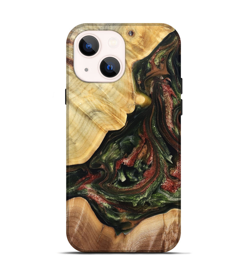 iPhone 14 Wood Live Edge Phone Case - Clemmie (Green, 825131)
