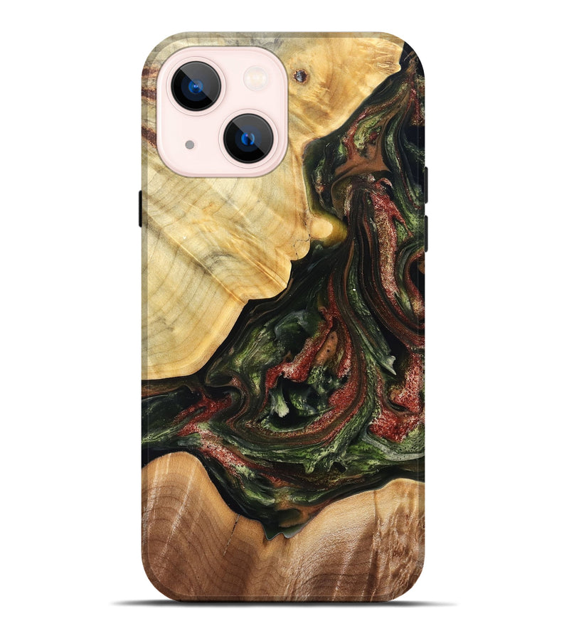 iPhone 14 Plus Wood Live Edge Phone Case - Clemmie (Green, 825131)