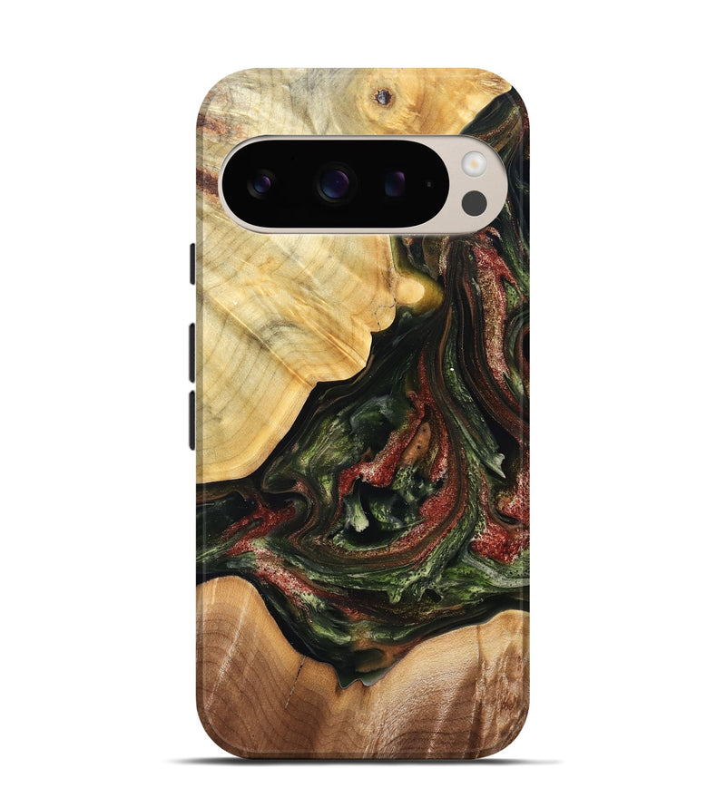 Pixel 9 Wood Live Edge Phone Case - Clemmie (Green, 825131)