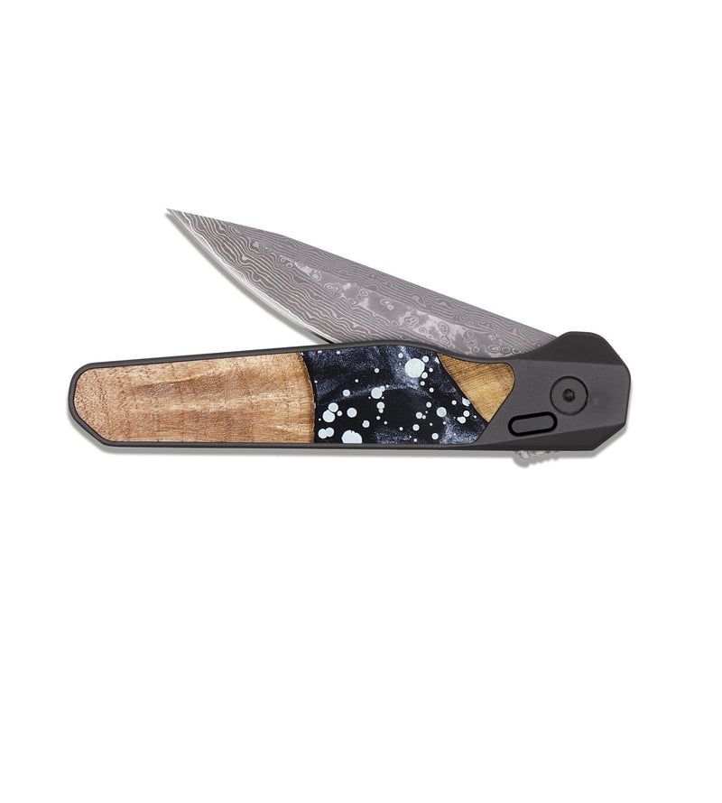 EDC Dark Damascus Wood Pocket Knife - Dariel (Cosmos, 825138)