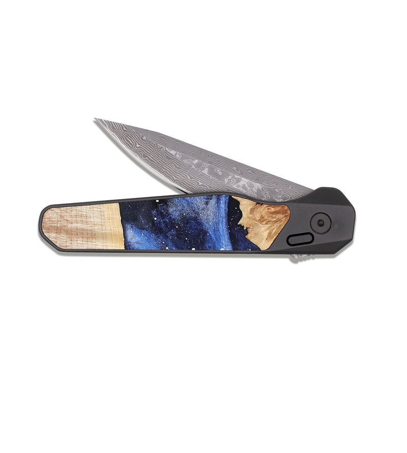 EDC Dark Damascus Wood Pocket Knife - Roni (Cosmos, 825142)