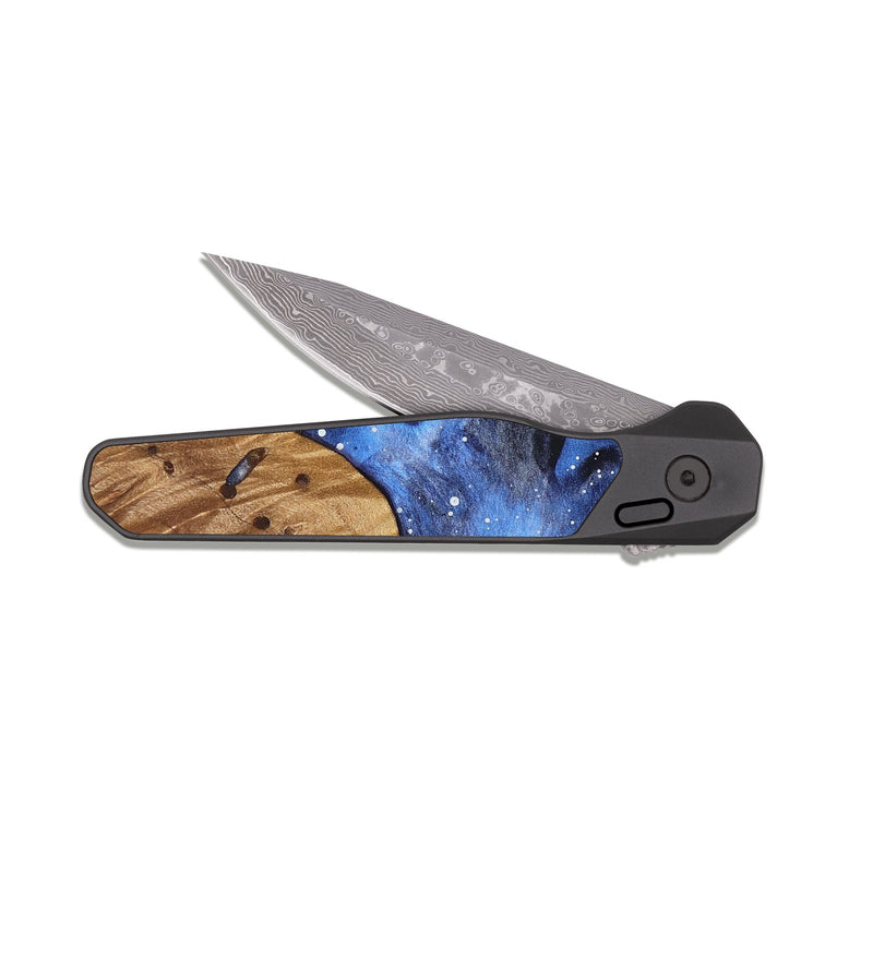 EDC Dark Damascus Wood Pocket Knife - Bertha (Cosmos, 825151)