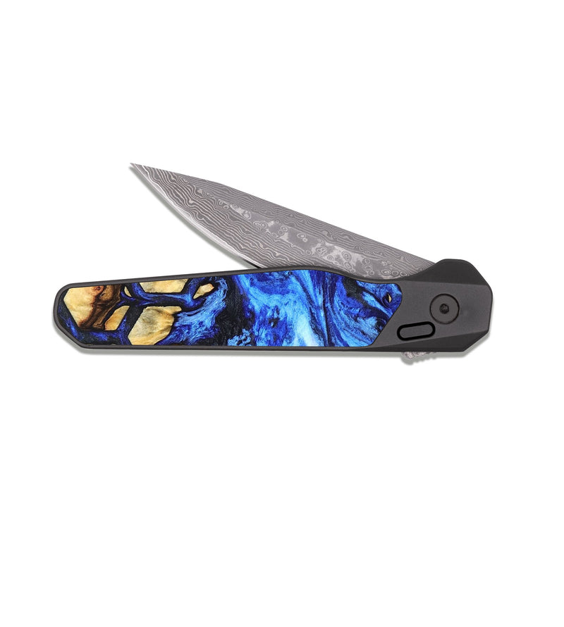 EDC Dark Damascus Wood Pocket Knife - Susan (Pattern, 825155)